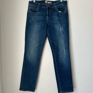 KUT from the Kloth Distressed Straight‎ Leg Jeans Women's Denim Blue Size 10